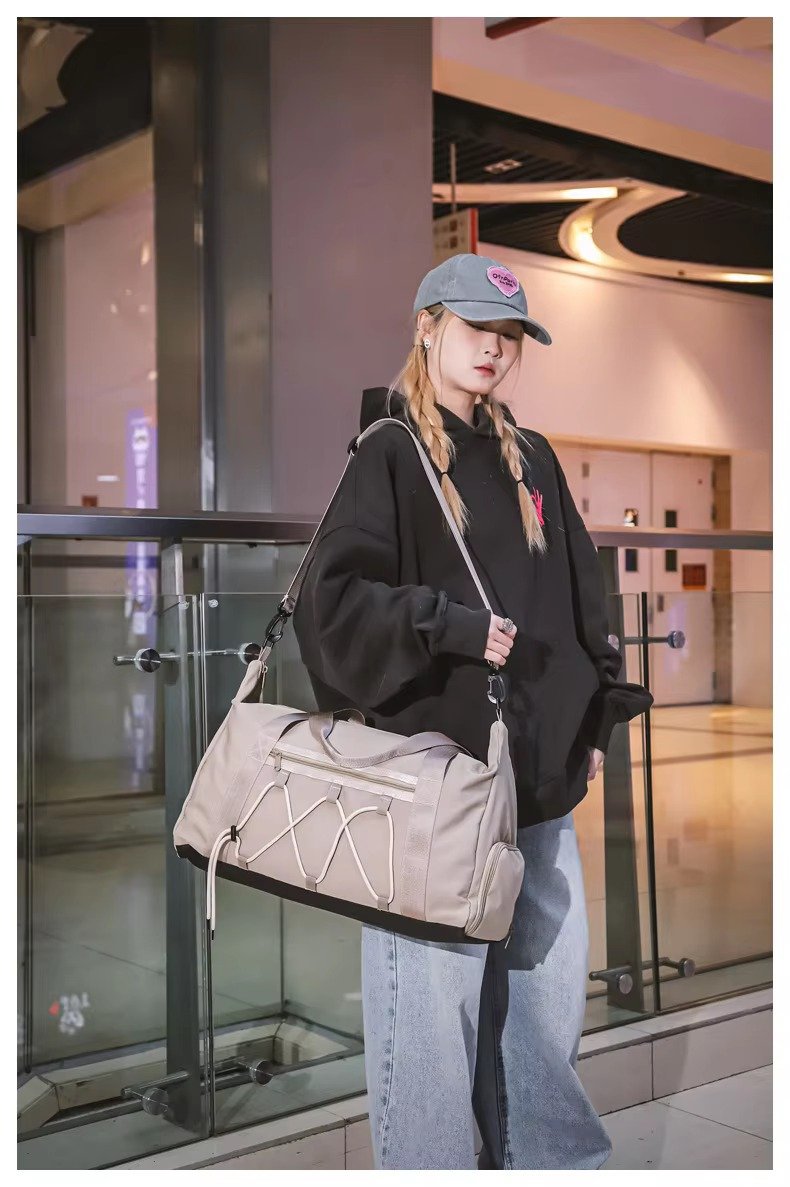 Custom Logo Oxford Crossbody Duffel Bag with Shoe Compartment – Lightweight Fitness Travel Bag product detail