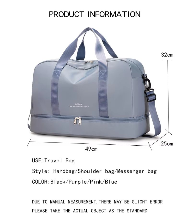 Waterproof Large Capacity Shoe Compartment Lightweight Multi-function Gym Travel Tote Bag - product detail