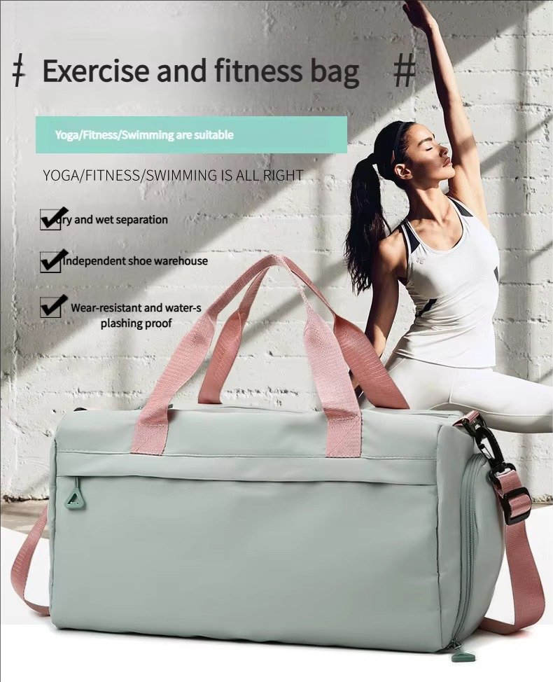 Large Capacity Waterproof Oxford Cloth Sports Gym Fitness Bags Weekend Overnight Travel Duffel Bag with Shoes Compartment detail image