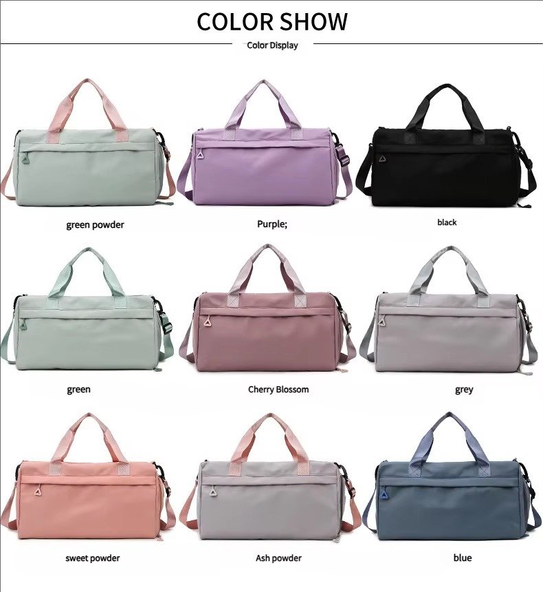 Large Capacity Waterproof Oxford Cloth Sports Gym Fitness Bags Weekend Overnight Travel Duffel Bag with Shoes Compartment detail image