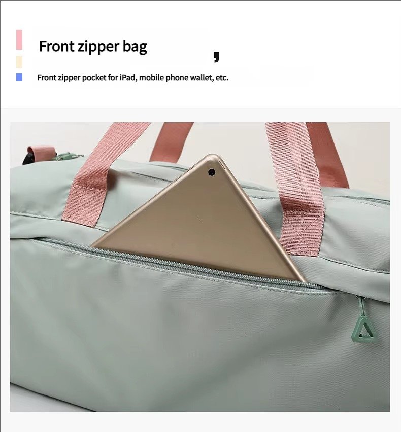 Large Capacity Waterproof Oxford Cloth Sports Gym Fitness Bags Weekend Overnight Travel Duffel Bag with Shoes Compartment detail image
