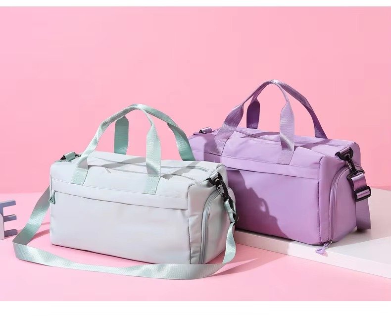 Large Capacity Waterproof Oxford Cloth Sports Gym Fitness Bags Weekend Overnight Travel Duffel Bag with Shoes Compartment detail image