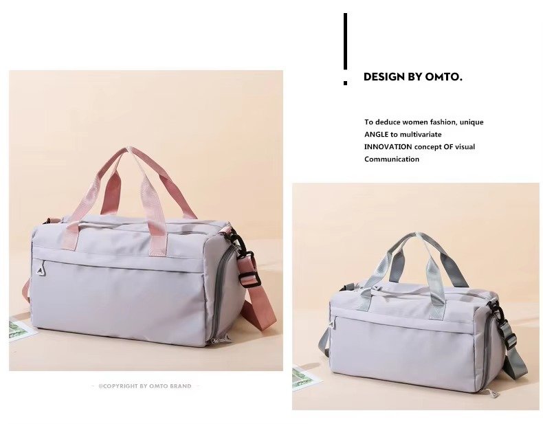 Large Capacity Waterproof Oxford Cloth Sports Gym Fitness Bags Weekend Overnight Travel Duffel Bag with Shoes Compartment detail image