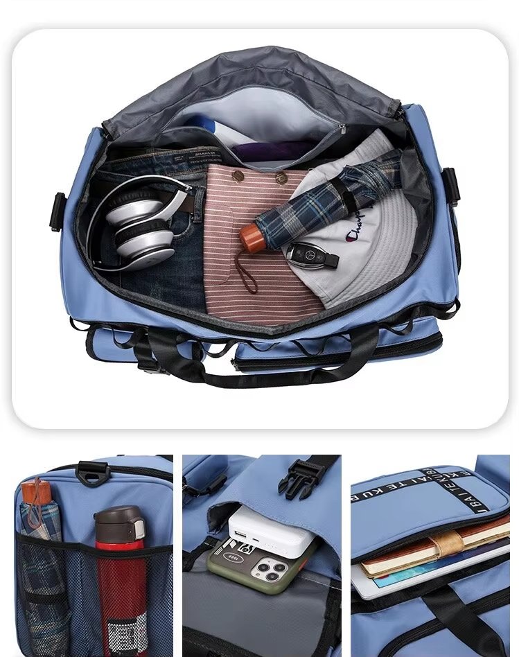 Waterproof Dry Wet Separation Oxford Sports Travel Shoulder Duffel Bag product detail
