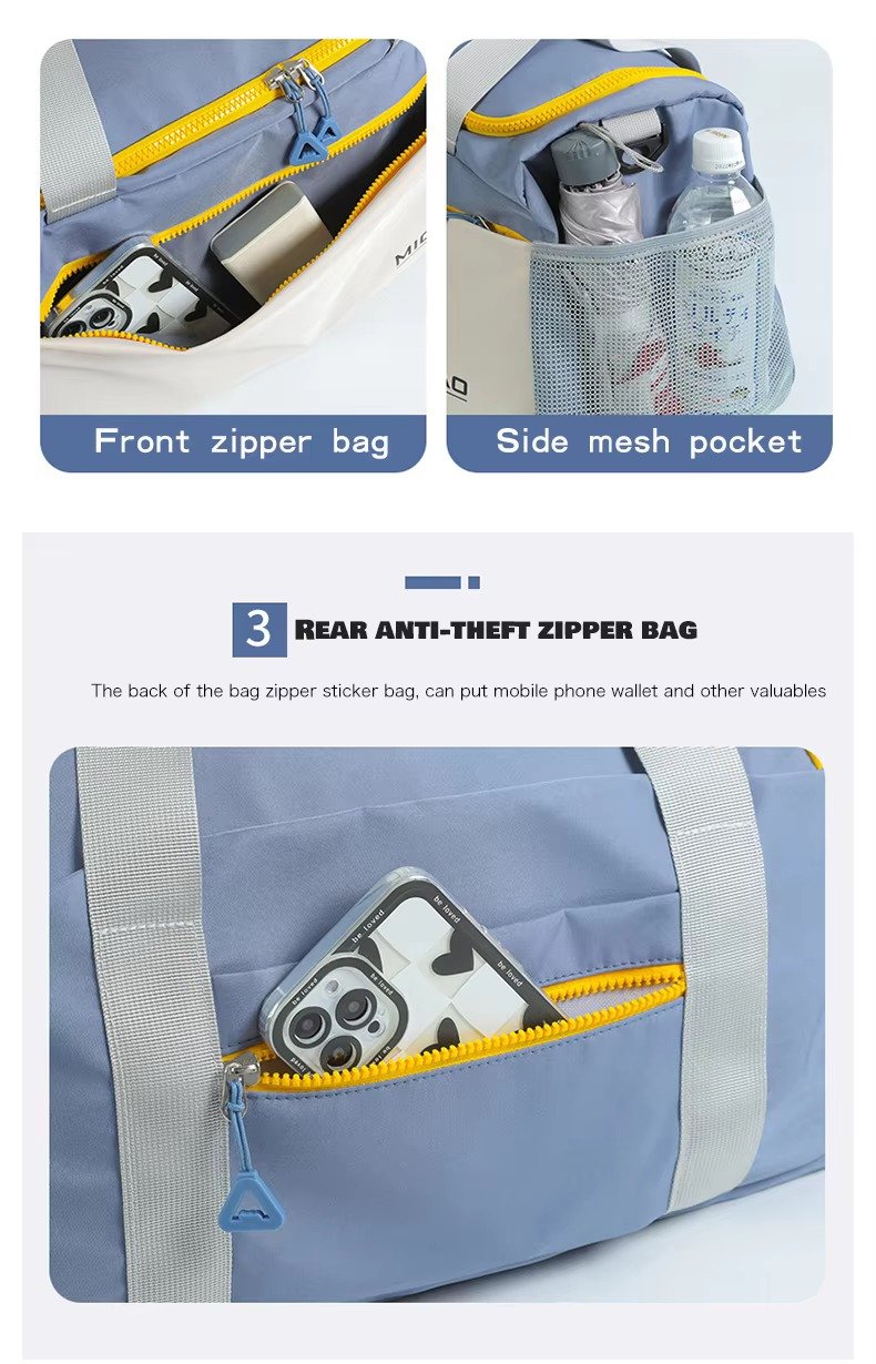 Sports Gym Shoulder Tote Bag Weekender Overnight Travel Luggage Bag Dry Wet Separation Fitness Storage Duffel Bags detail image