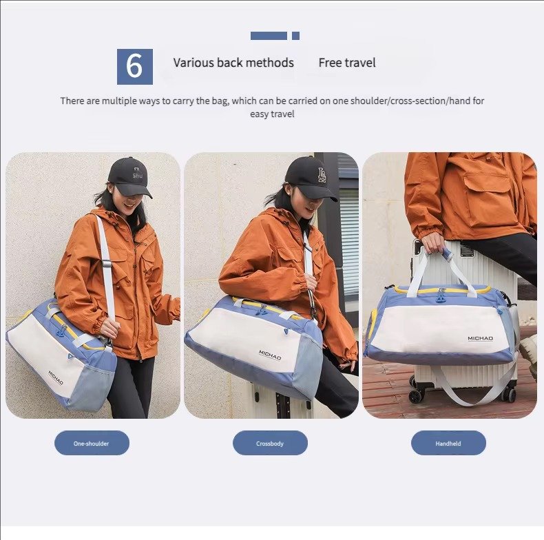 Sports Gym Shoulder Tote Bag Weekender Overnight Travel Luggage Bag Dry Wet Separation Fitness Storage Duffel Bags detail image