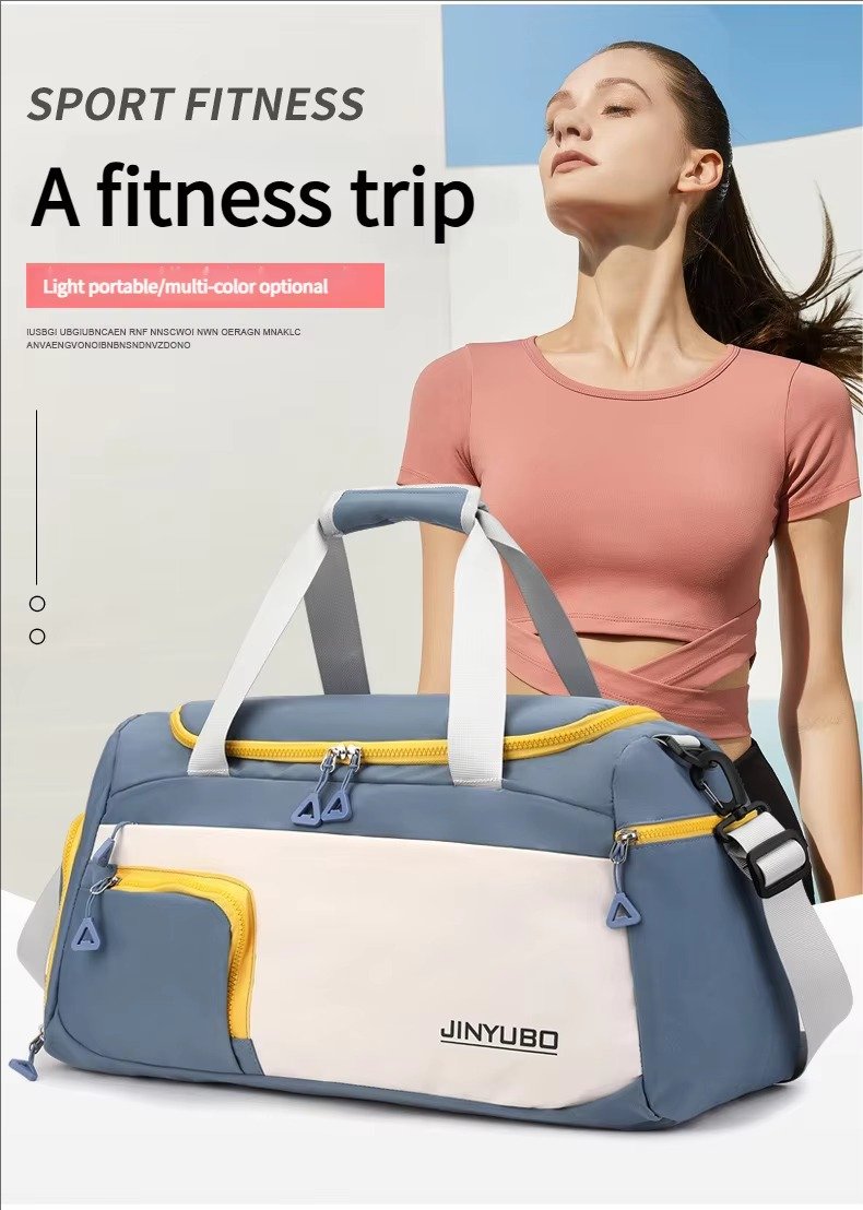 Large Waterproof Weekender Overnight Travel Duffel Bag Handbag Lightweight Yoga Sports Bag with Shoes Compartment detail image
