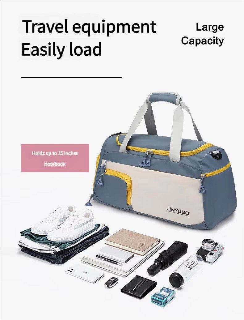 Large Waterproof Weekender Overnight Travel Duffel Bag Handbag Lightweight Yoga Sports Bag with Shoes Compartment detail image