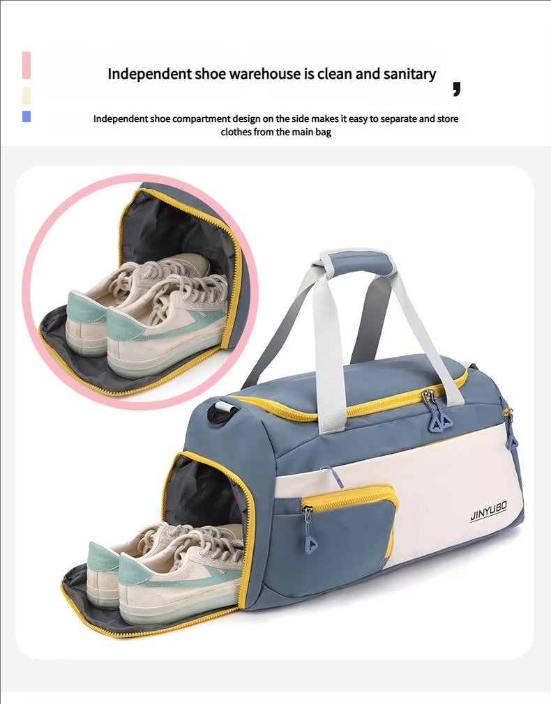 Large Waterproof Weekender Overnight Travel Duffel Bag Handbag Lightweight Yoga Sports Bag with Shoes Compartment detail image