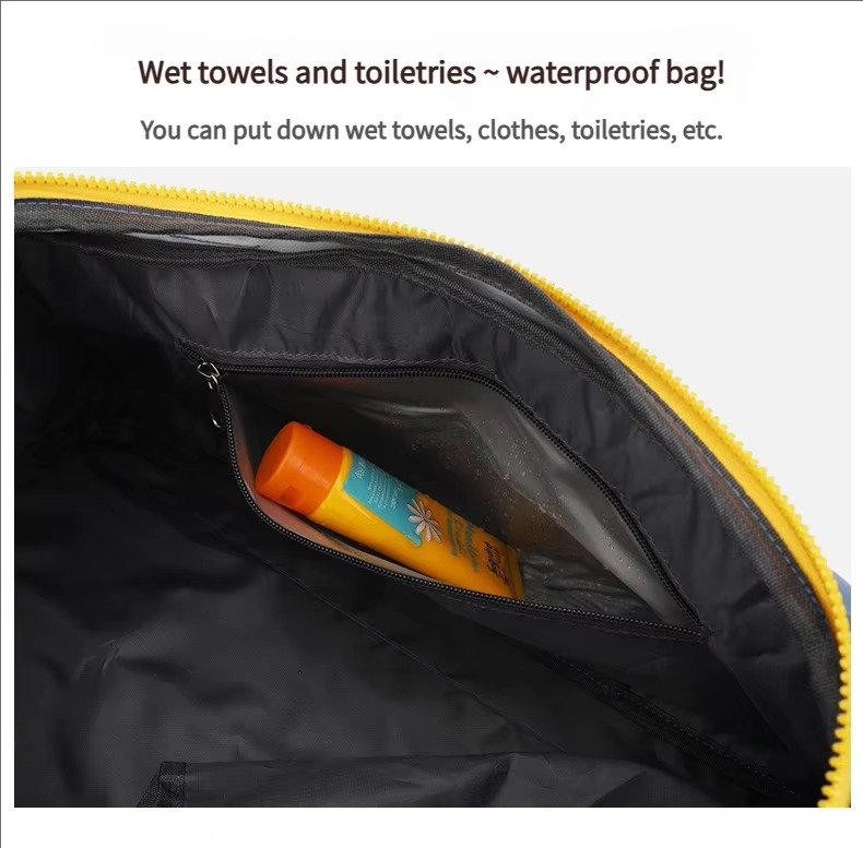 Large Waterproof Weekender Overnight Travel Duffel Bag Handbag Lightweight Yoga Sports Bag with Shoes Compartment detail image