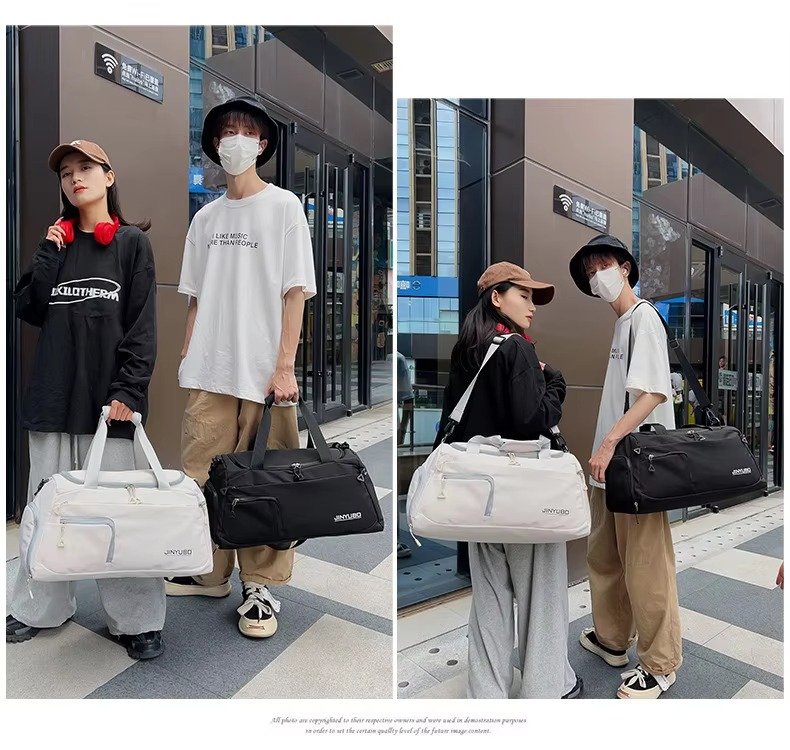 Large Waterproof Weekender Overnight Travel Duffel Bag Handbag Lightweight Yoga Sports Bag with Shoes Compartment detail image