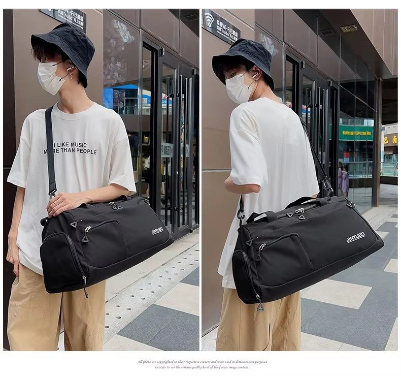 Large Waterproof Weekender Overnight Travel Duffel Bag Handbag Lightweight Yoga Sports Bag with Shoes Compartment detail image