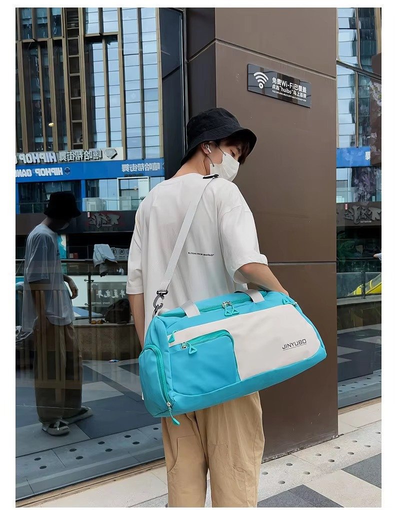 Large Waterproof Weekender Overnight Travel Duffel Bag Handbag Lightweight Yoga Sports Bag with Shoes Compartment detail image