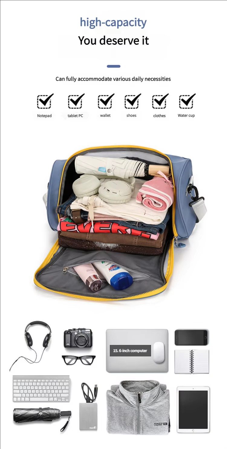 Large Capacity Oxford Weekend Overnight Tote Travel Duffel Bag Waterproof Luggage Duffle Sports Fitness Shoulder Bag detail image