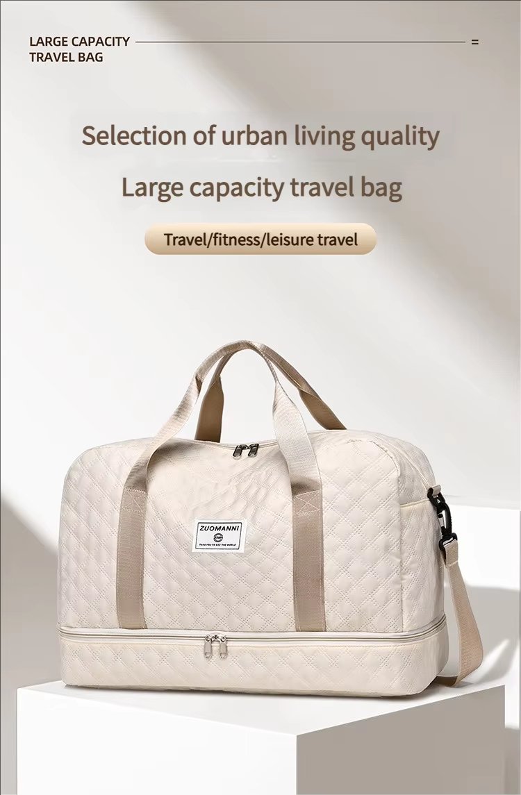 Oxford Waterproof Large Capacity Shoe Compartment Lightweight Weekender Travel Tote Bag - product detail