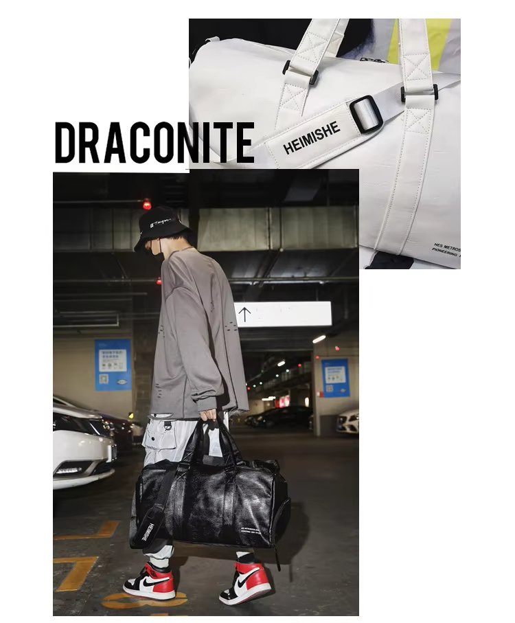 Waterproof Shoe Compartment PU Leather Sports Travel Heavy Duty Duffel Bag product detail