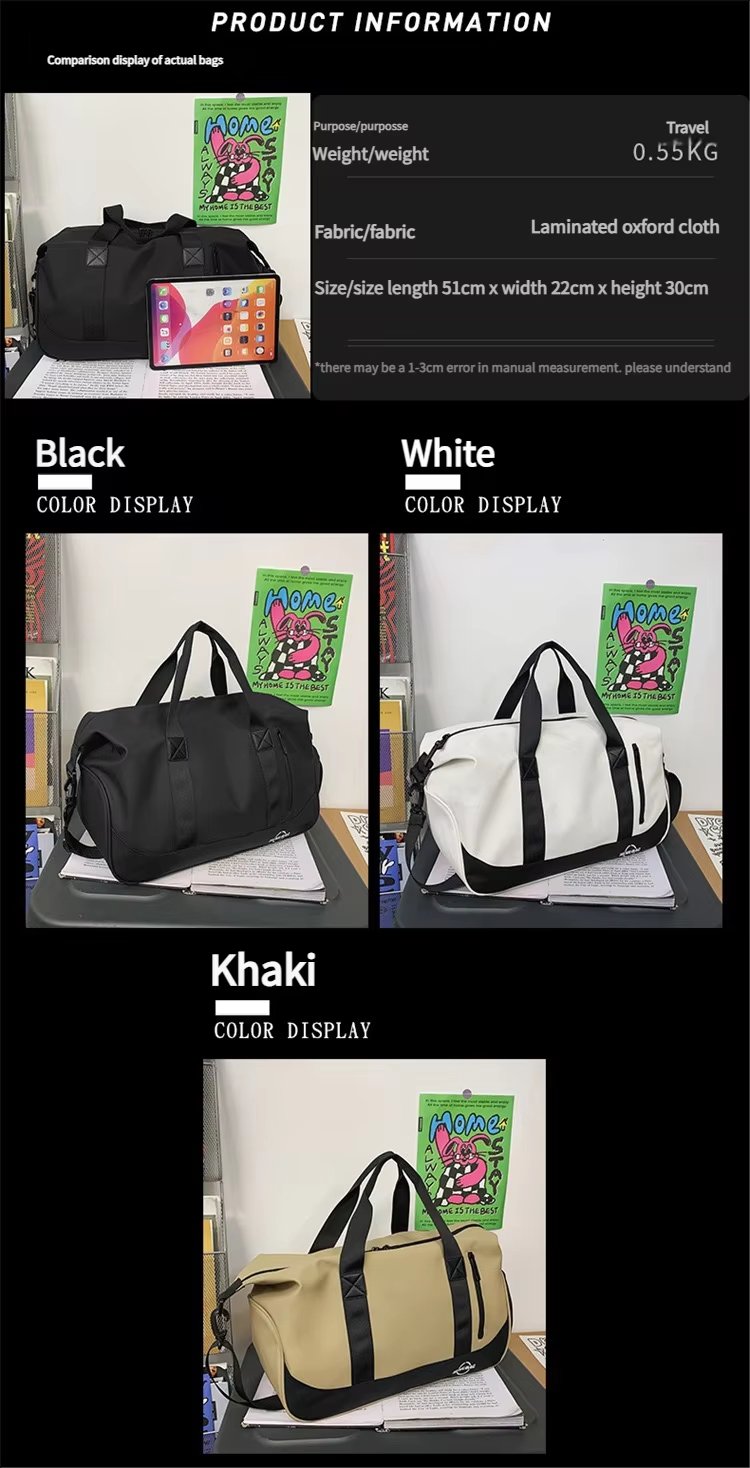 Oxford Waterproof Large Capacity Shoe Compartment Lightweight Multi-function Travel Tote Bag - product detail