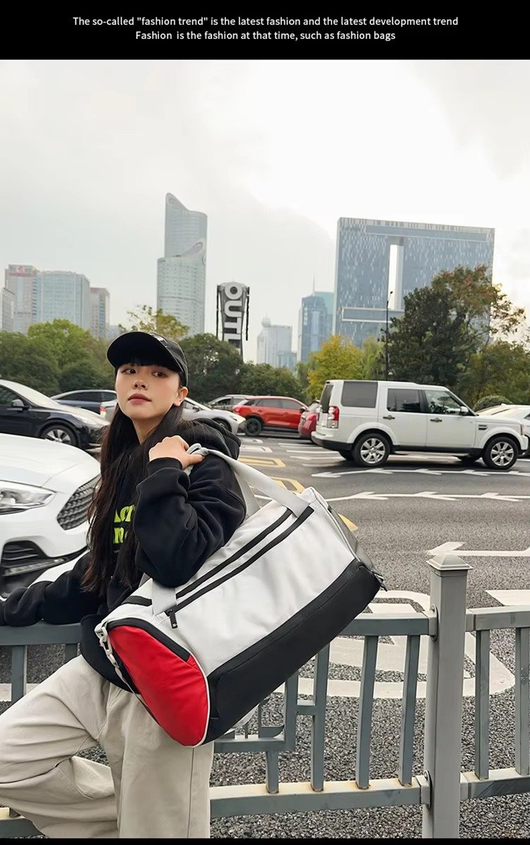 Waterproof Sports Gym Fitness Yoga Bag Weekend Shoulder Travel Luggage Duffel Bag Handbag with Shoes Compartment detail image