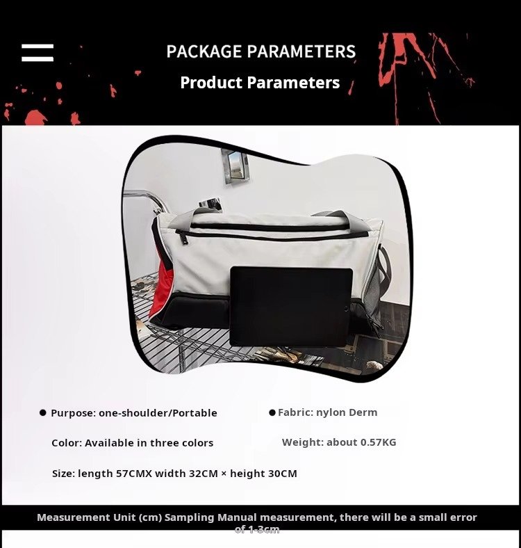 Waterproof Sports Gym Fitness Yoga Bag Weekend Shoulder Travel Luggage Duffel Bag Handbag with Shoes Compartment detail image