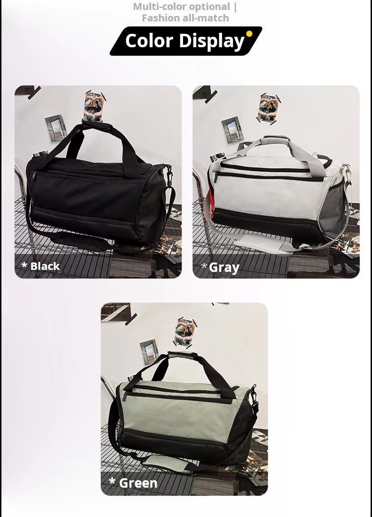 Waterproof Sports Gym Fitness Yoga Bag Weekend Shoulder Travel Luggage Duffel Bag Handbag with Shoes Compartment detail image