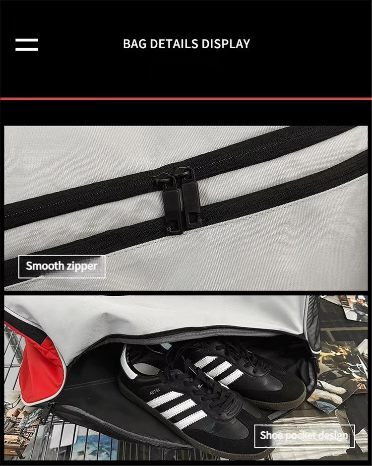 Waterproof Sports Gym Fitness Yoga Bag Weekend Shoulder Travel Luggage Duffel Bag Handbag with Shoes Compartment detail image