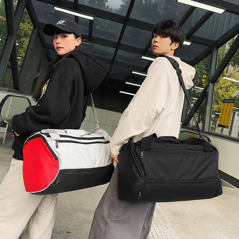 Waterproof Sports Gym Fitness Yoga Bag Weekend Shoulder Travel Luggage Duffel Bag Handbag with Shoes Compartment detail image