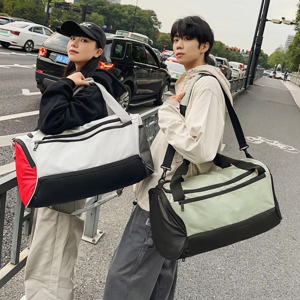 Waterproof Sports Gym Fitness Yoga Bag Weekend Shoulder Travel Luggage Duffel Bag Handbag with Shoes Compartment detail image