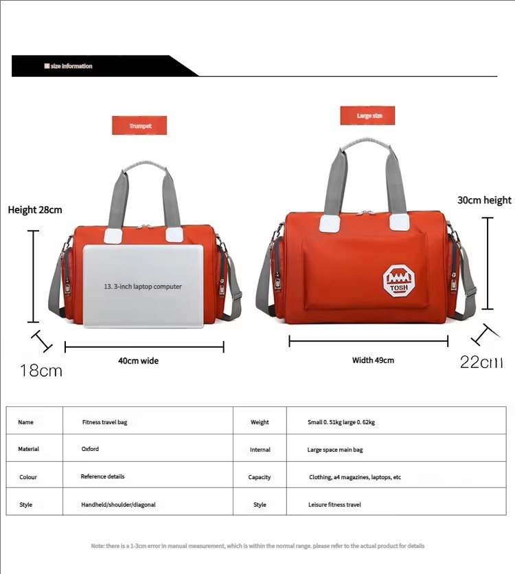 Multifunctional Waterproof Shoulder Travel Luggage Bag Large Gym Sports Exercise Yoga Swimming Training Carry Duffel Bags detail image