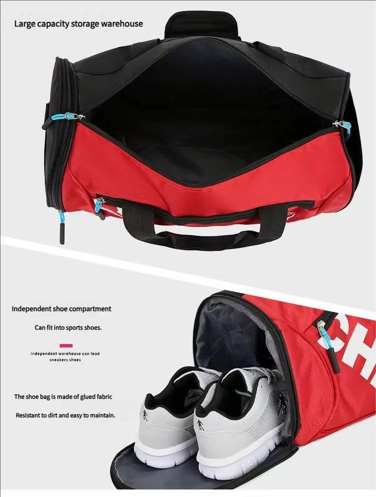 Low Moq Gym Sports Fitness Exercise Shoulder Bag Cheap Nylon Dry and Wet Separation Yoga Bag Waterproof Travel Duffel Bag detail image