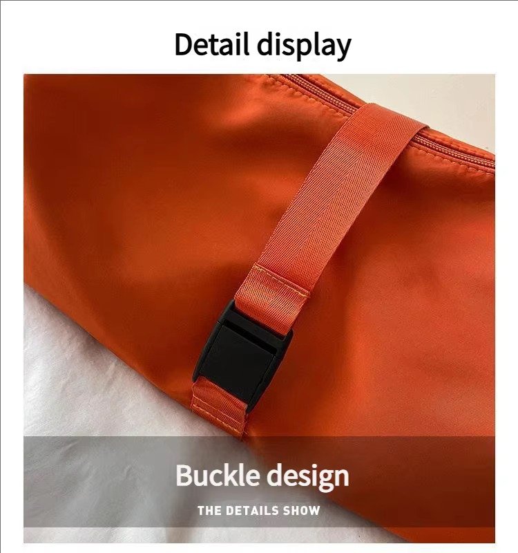 Large Capacity Solid Color Single Shoulder Crossbody Toast Bag Waterproof Sport Gym Fitness Travel Duffel Bag For detail image