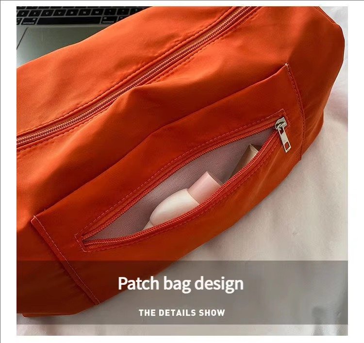 Large Capacity Solid Color Single Shoulder Crossbody Toast Bag Waterproof Sport Gym Fitness Travel Duffel Bag For detail image
