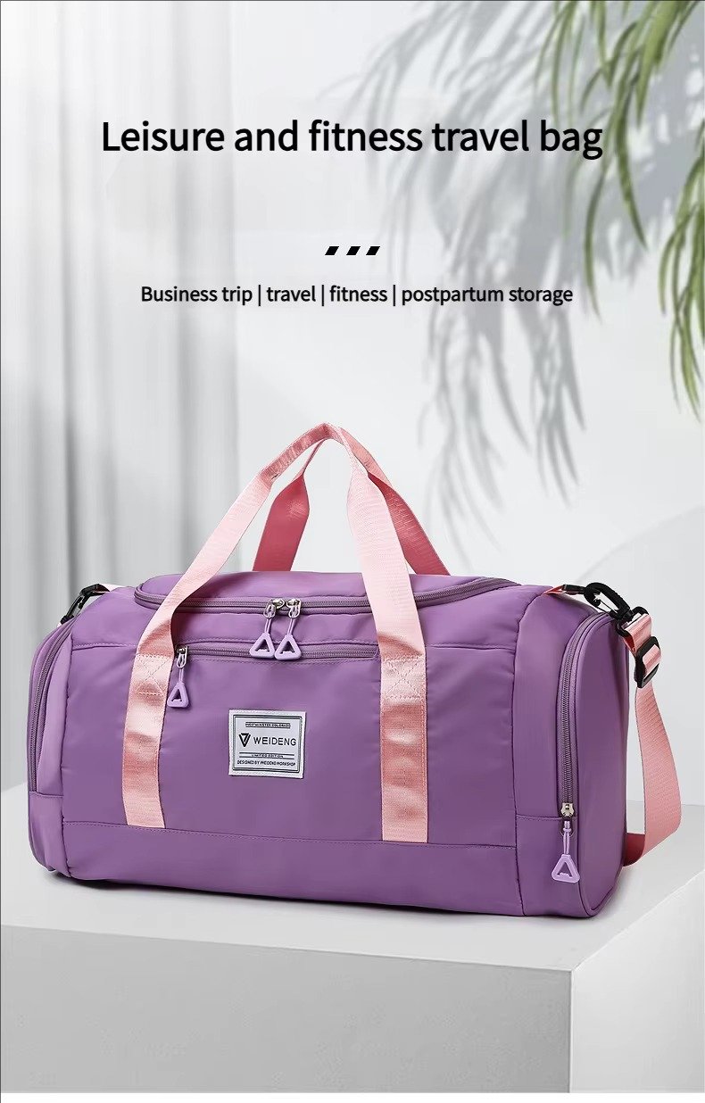Large Capacity Storage Shoulder Bags Carry On Airplane Gym Fitness Tote Duffle Travel Bag Handbags with Shoes Compartment detail image