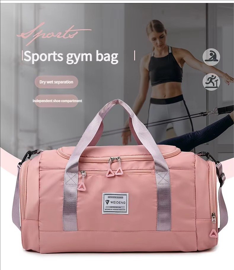 Large Capacity Storage Shoulder Bags Carry On Airplane Gym Fitness Tote Duffle Travel Bag Handbags with Shoes Compartment detail image