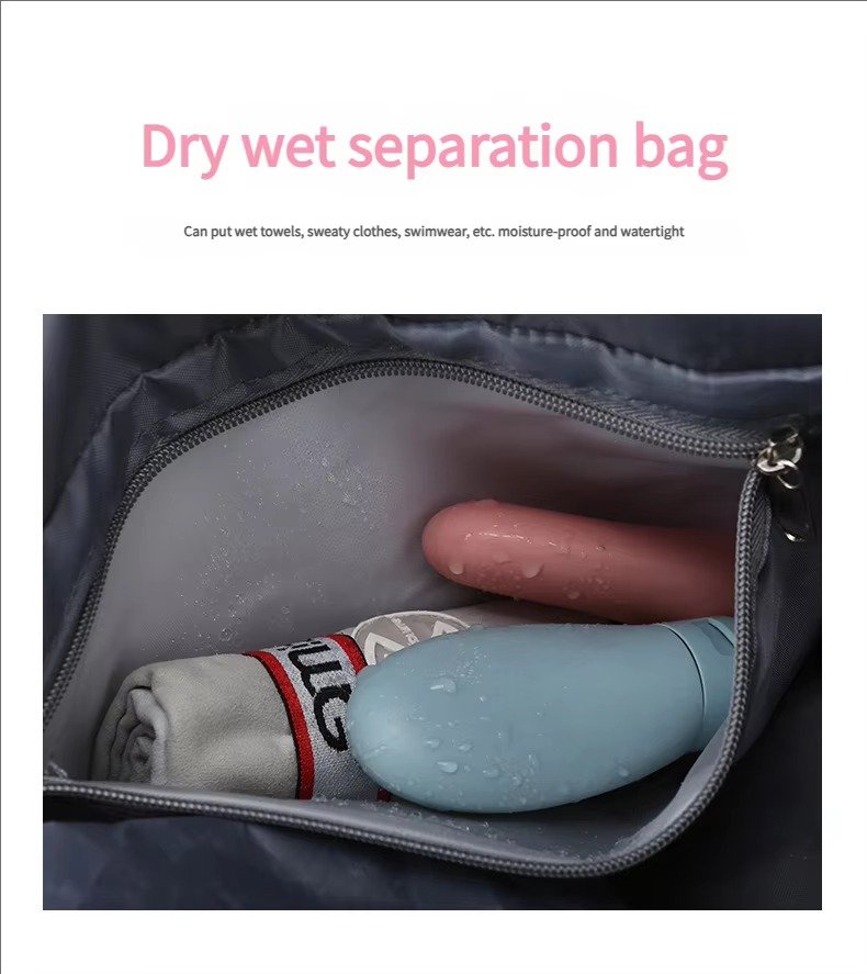 Large Capacity Storage Shoulder Bags Carry On Airplane Gym Fitness Tote Duffle Travel Bag Handbags with Shoes Compartment detail image