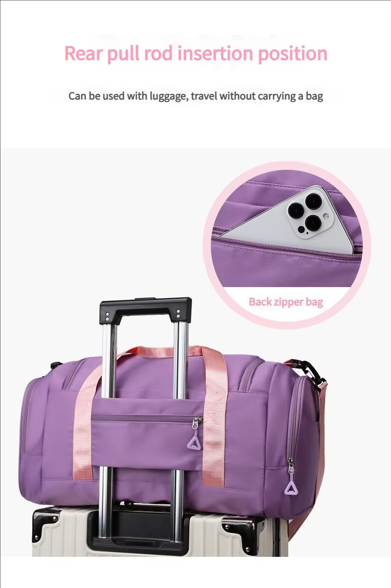 Large Capacity Storage Shoulder Bags Carry On Airplane Gym Fitness Tote Duffle Travel Bag Handbags with Shoes Compartment detail image