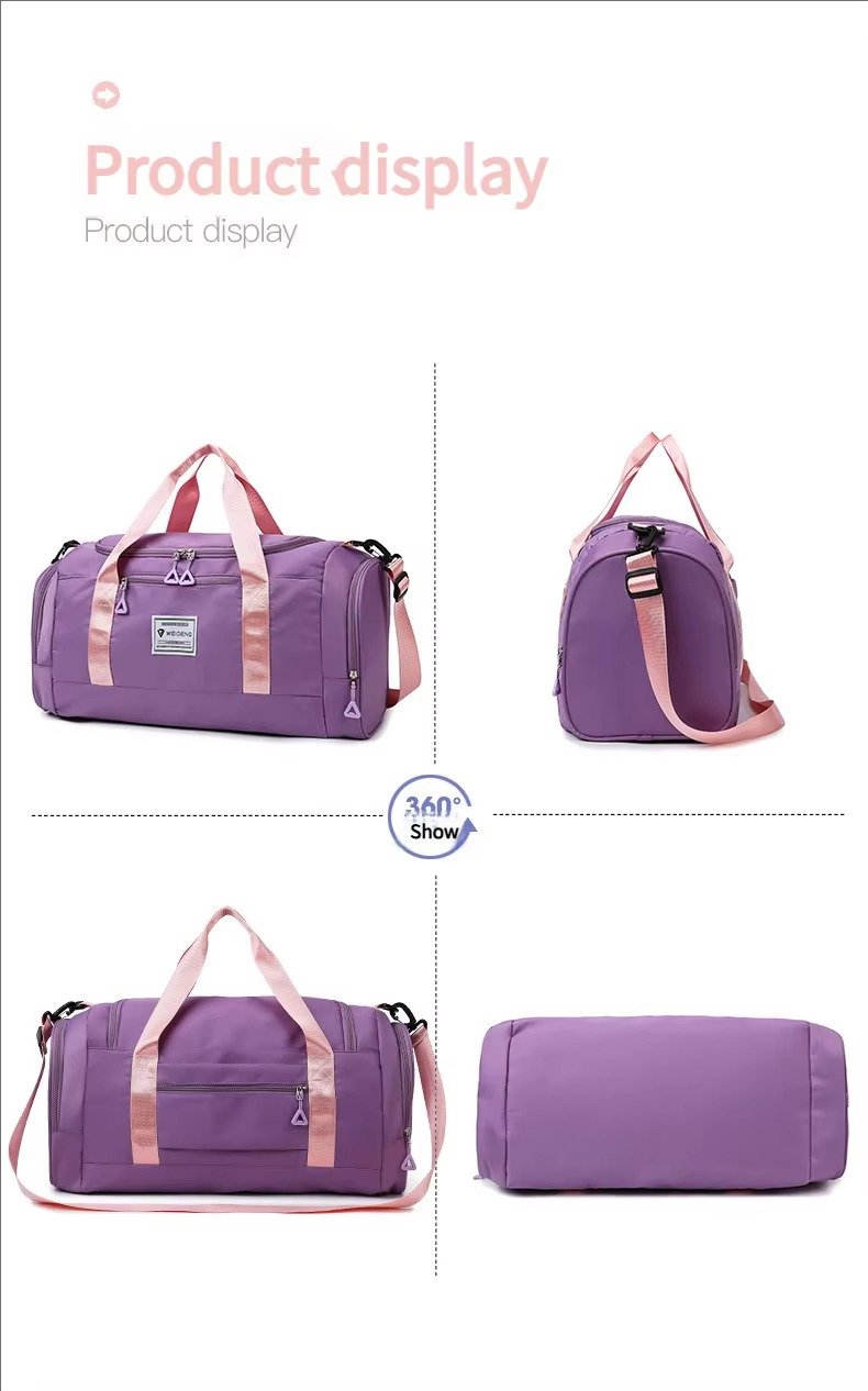 Large Capacity Storage Shoulder Bags Carry On Airplane Gym Fitness Tote Duffle Travel Bag Handbags with Shoes Compartment detail image