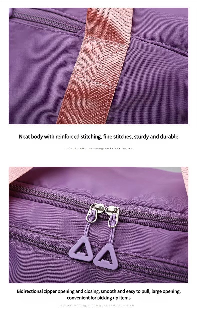 Large Capacity Storage Shoulder Bags Carry On Airplane Gym Fitness Tote Duffle Travel Bag Handbags with Shoes Compartment detail image