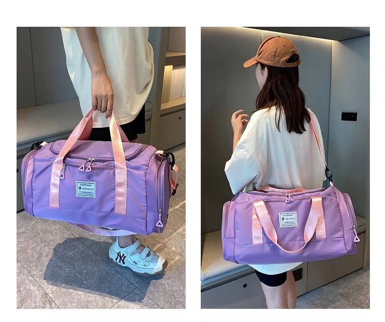 Large Capacity Storage Shoulder Bags Carry On Airplane Gym Fitness Tote Duffle Travel Bag Handbags with Shoes Compartment detail image
