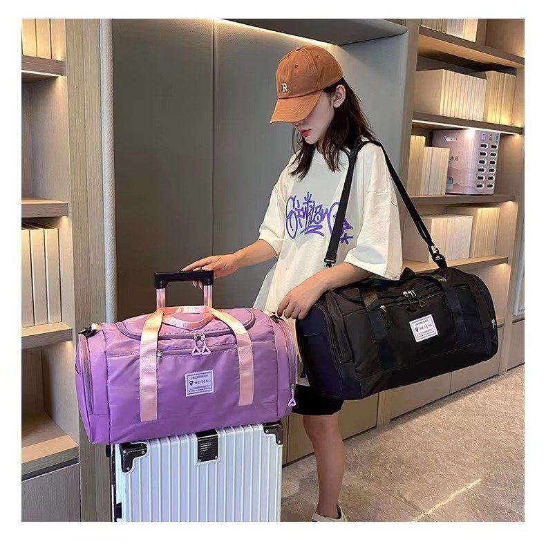 Large Capacity Storage Shoulder Bags Carry On Airplane Gym Fitness Tote Duffle Travel Bag Handbags with Shoes Compartment detail image