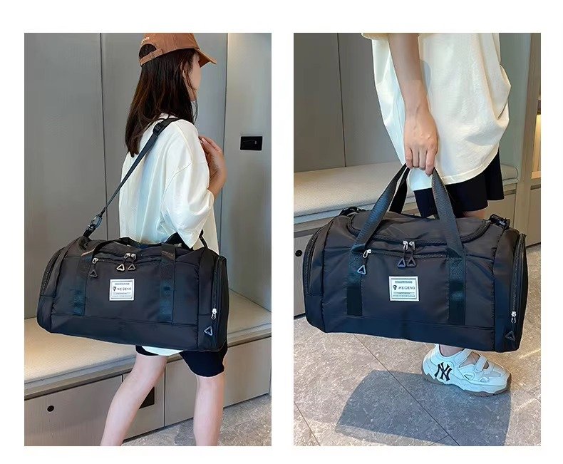 Large Capacity Storage Shoulder Bags Carry On Airplane Gym Fitness Tote Duffle Travel Bag Handbags with Shoes Compartment detail image