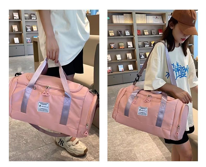Large Capacity Storage Shoulder Bags Carry On Airplane Gym Fitness Tote Duffle Travel Bag Handbags with Shoes Compartment detail image