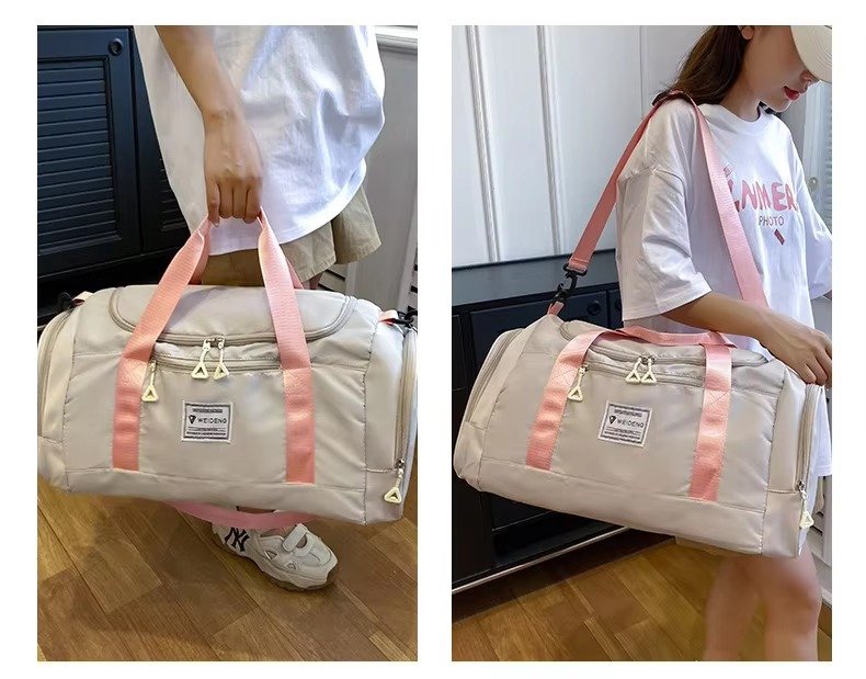 Large Capacity Storage Shoulder Bags Carry On Airplane Gym Fitness Tote Duffle Travel Bag Handbags with Shoes Compartment detail image