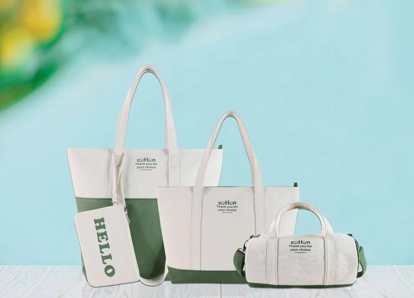 Logo Small Cotton Canvas Outdoor Fitness Sport Gym Duffel Bags Single Shoulder Crossbody Travel Cylindrical Bag detail image