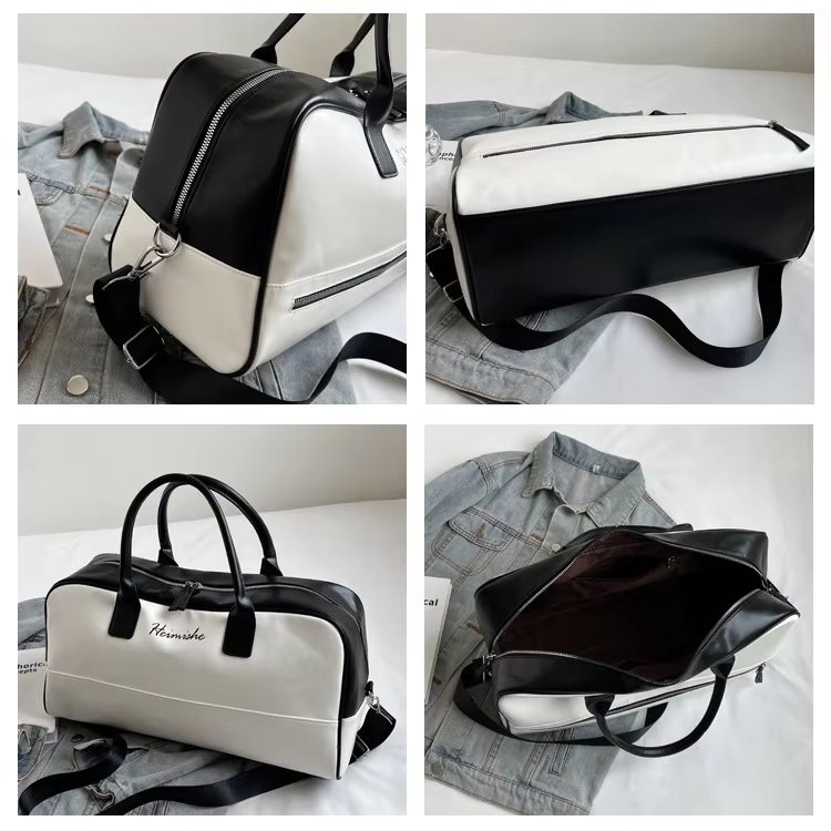 Waterproof PU Leather Business Travel Overnight Duffel Bag product detail