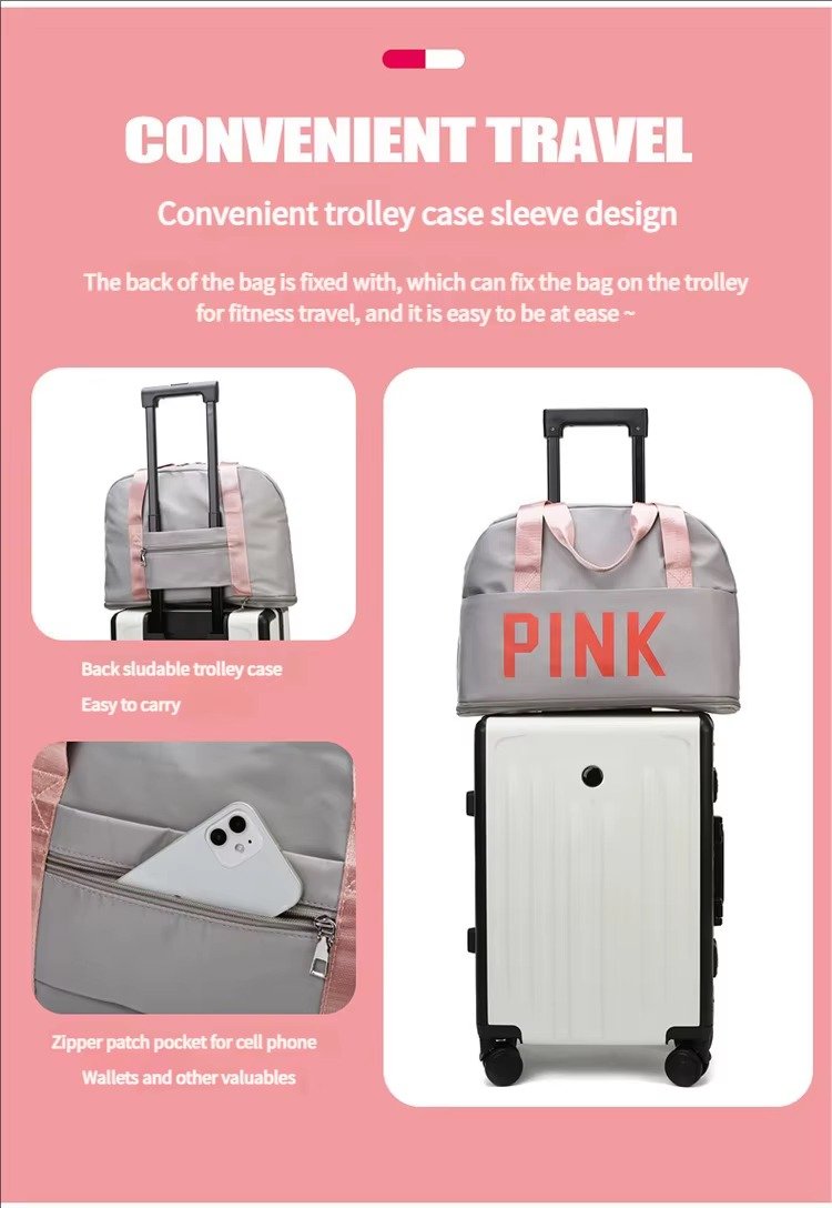 Dry and Wet Separation Large Capacity Travel Duffel Bag Expandable Swimming Gym Sports Fitness Yoga Tote Bag detail image