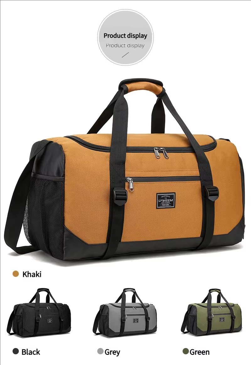 Waterproof Shoe Compartment Canvas Sports Travel Duffel Bag product detail