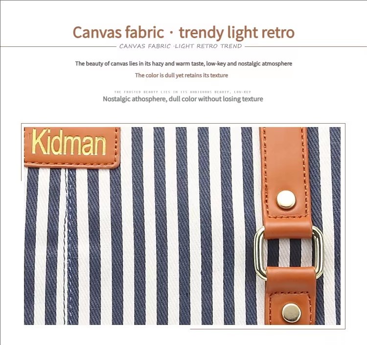 Waterproof Canvas Weekend Travel Striped Duffel Bag product detail