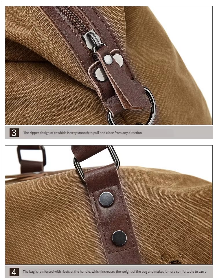 Waterproof Canvas Weekend Travel Carry-On Duffel Bag product detail