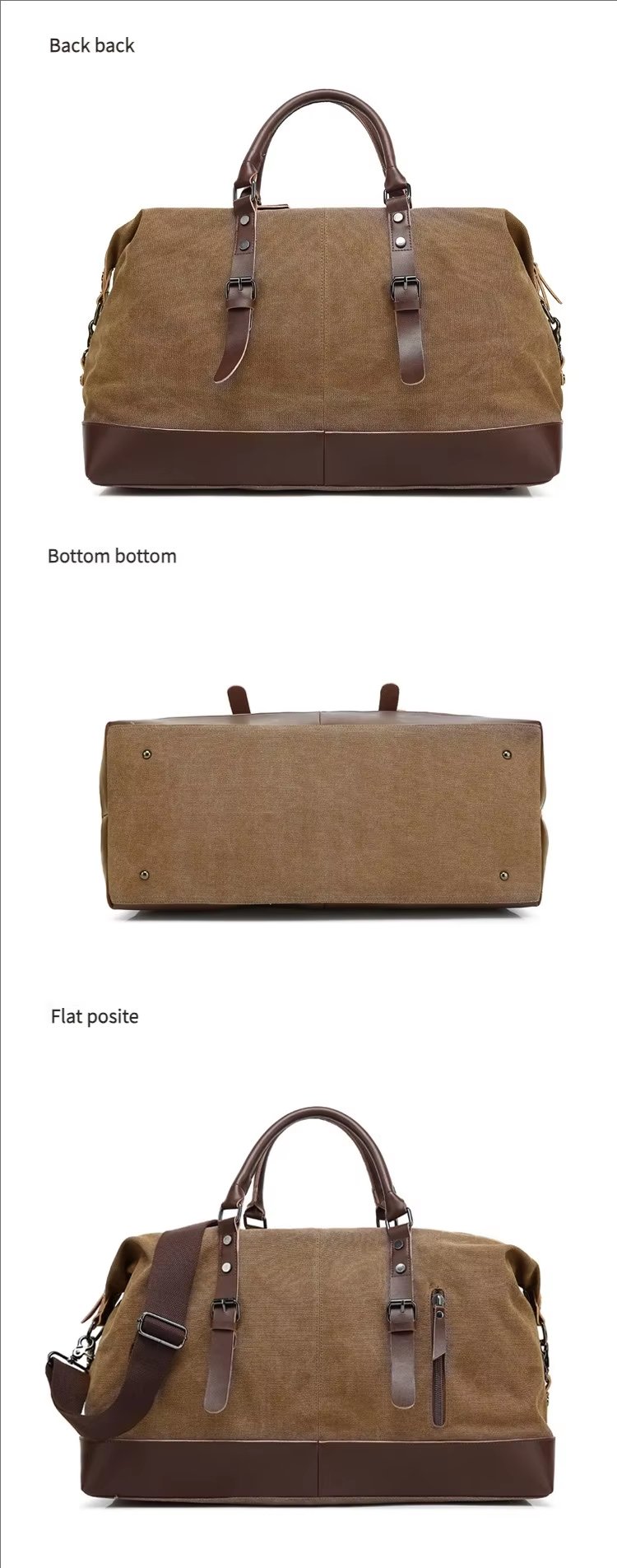 Waterproof Canvas Weekend Travel Carry-On Duffel Bag product detail