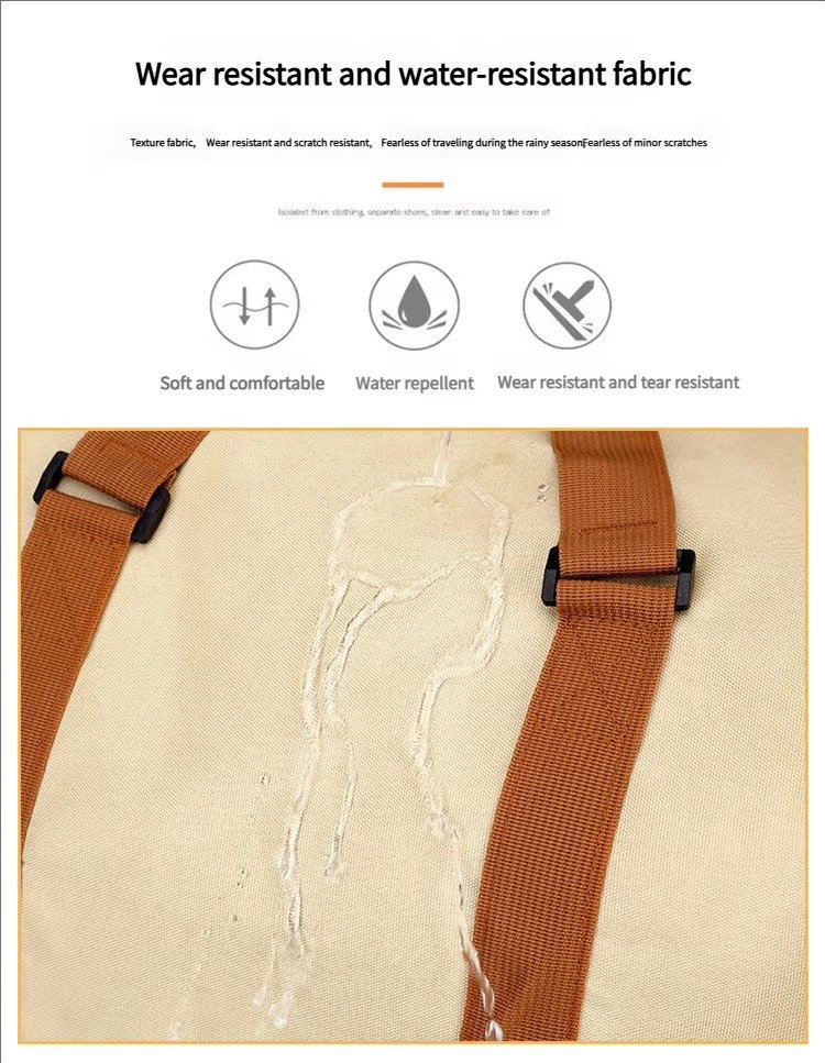 Waterproof Canvas Yoga Training Fitness Gym Bag with Shoes Compartment Lightweight Weekender Travel Duffel Bags detail image